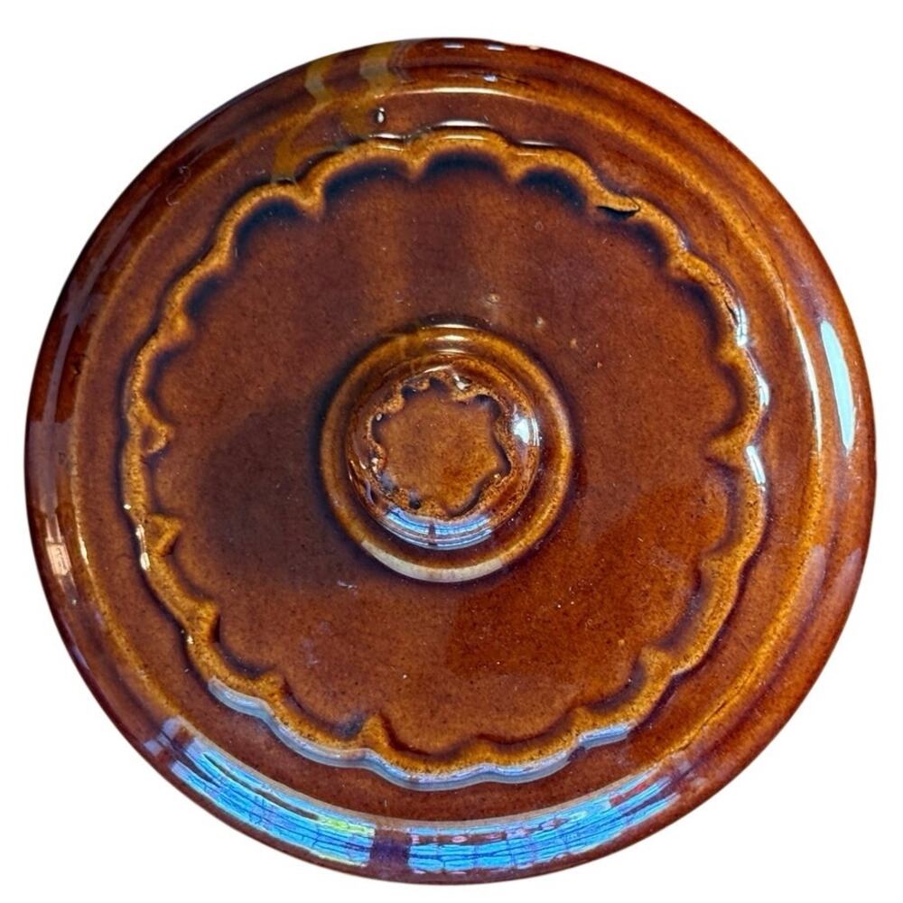 Vintage Marcrest Daisy and Dot Brown Stoneware Cookie Jar 1950s Oven Proof - Picture 3 of 9